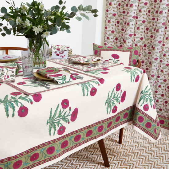 Poppy Tablecloth - Magenta